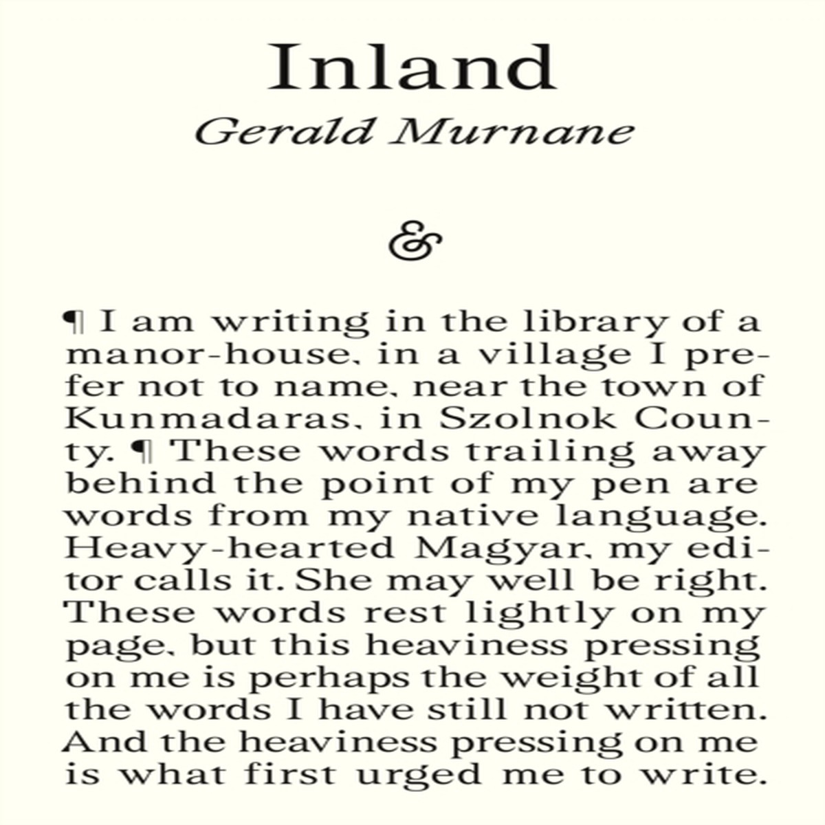 Inland by Murnane, Gerald